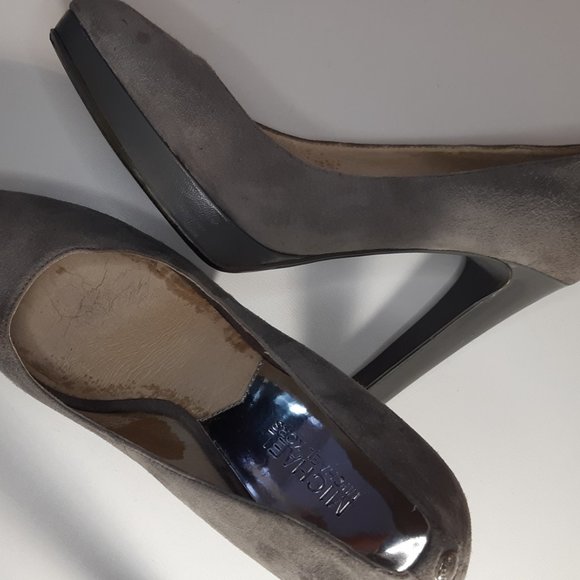 Grey Leather women's shoes MK - Picture 4 of 7